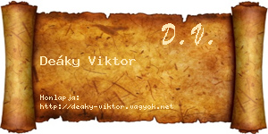 Deáky Viktor névjegykártya